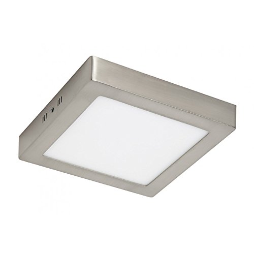 LEDUNI ® Pack 2 Unidades Plafón Panel Downlight Níquel Superficie LED Cuadrado 12W 980LM Luz Neutra 4000K Angulo 120 IP44 Níquel 170mm*170mm*40Hmm