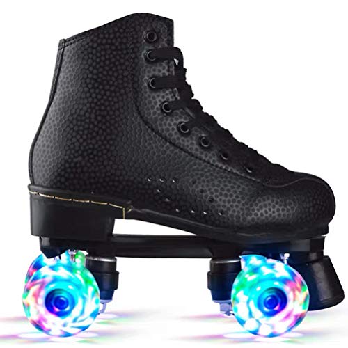 LifeBest Patines de Ruedas con Ruedas de Flash con luz LED Patines de Doble línea 4 Ruedas Zapatos de Patinaje de Dos líneas para Adultos Patines de Ruedas clásicos