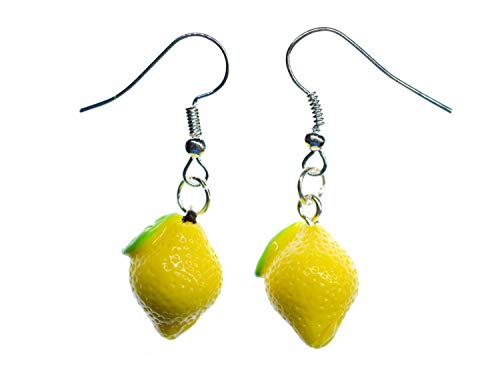 Limón Limón pendientes Miniblings remolque Kawaii joyas de los niños de 17 mm fruta de color amarillo