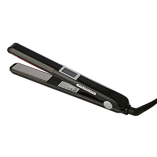 LUGEUK Ultrasonidos en frío Que se endereza Plancha de Pelo Suave reparación encrespamiento del Pelo eléctrico infrarrojo Que se endereza férula (Color : Black, Size : US)