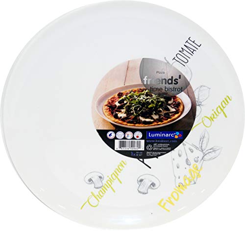 Luminarc Bistrot - Plato Pizza, color blanco, 32x32x2 cm