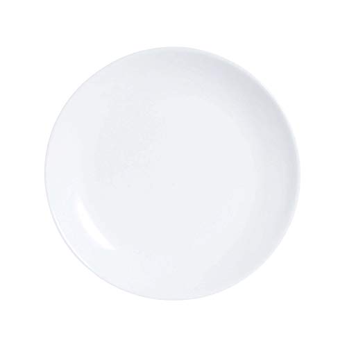 Luminarc Diwali Set 6 Platos Postre de Vidrio Opal Extra Resistente 19cm, Blanco