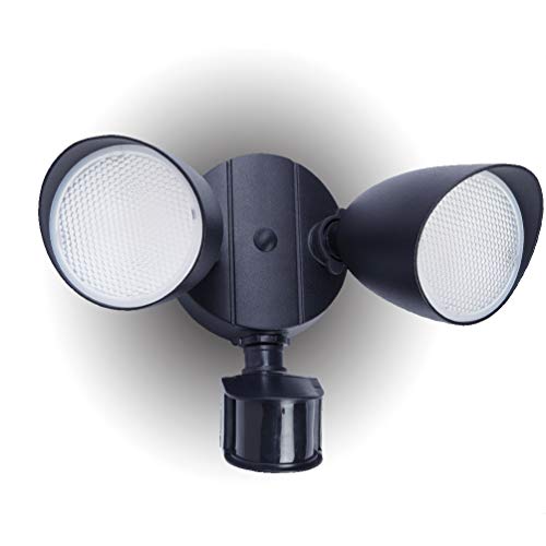 LUTEC Security Aplique de pared 29,50 W 2000 lúmenes Proyector LED integrado de doble cabezal para exteriores, 5000 K luz diurna, exterior para patio, jardín, patio