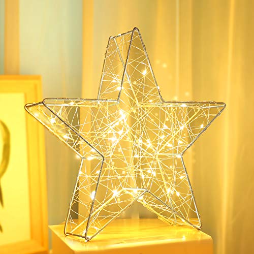 Luxspire Luz de Estrellas, Compuestas por Bobinado de Alambre, 50 Luces LED Amarillas Cálidas, Adecuada para Fiestas, Decoración de Dormitorios, Navidad, Bodas, Regalos para Amigos