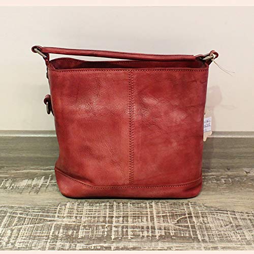 LYDIANZI Mujeres Cubren los Bolsos de Hombro Crossbody Hecho a Mano de la taleguilla de Las señoras Monedero Real de múltiples Bolsillo de una Silla Hecha a Mano de la Vendimia Viajes-Rojo