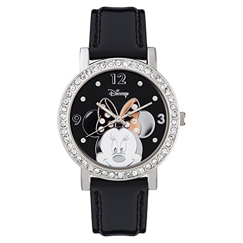 Minnie Mouse MN1148 Reloj Analógico Cuarzo para Mujer, correa en PU, blanco