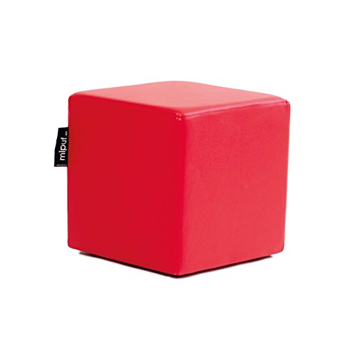 MiPuf - Puff Cube Original Tamaño 40x40x40 - Polipiel - Color Rojo