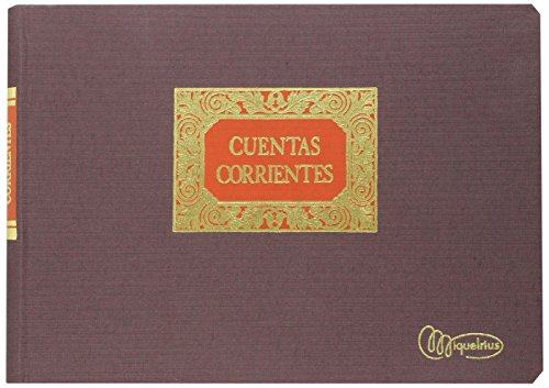 Miquelrius 4080 - Libro de Contabilidad, 4º Apaisado, Cuentas Corrientes (M,D,H,S,), 100 hojas (paginado), Forrado en tela y lomo engomado