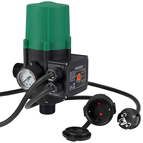 Monzana Interruptor de presión de bomba de agua Presostato automático Controlador con cable Vol 60 a 160 L x min