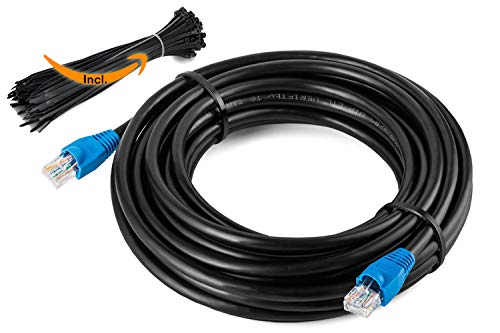 MutecPower Cables CAT6 Impermeables para Exteriores de 20 m - CCA - Cable de Red ethernet para soterramiento Directo - 250 MHz - 20 Metros