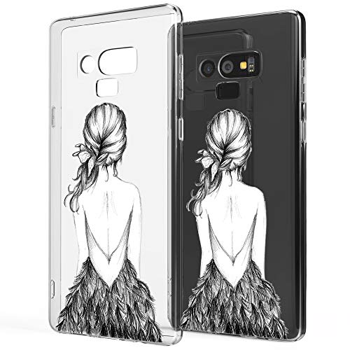 NALIA Funda Carcasa Compatible con Samsung Galaxy Note 9, Motivo Design Movil Protectora Ultra-Fina Silicona Cubierta, Goma Gel Estuche Telefono Bumper Cover Phone Case, Designs:Bird Princess