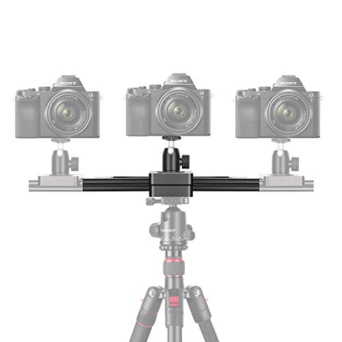 Neewer Riel Deslizante Video Mini Cámara Portátil, Extensible 9 a 15 Pulgadas 2 Vías Amortiguación Retráctil Dolly para Cámara Pequeña, Cámara Micro-SLR y Smartphones, Máx. Carga 1kg