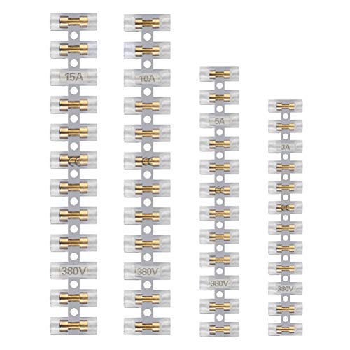 OFNMY Doble Fila Terminales - 12Pcs Bloques de Terminales de Tornillo Eléctrico Barrera para Conexión por Cable de Electrodomésticos 3AAA A