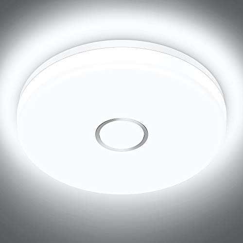 Onforu 32W LED Lámpara de Techo, 3200LM Plafón Led de Techo Redondo 6000K Blanco Frío Luz Interior de Techo Moderno IP54 Impermeable para Baño, Dormitorio, Cocina, Comedor, Habitación, Balcón