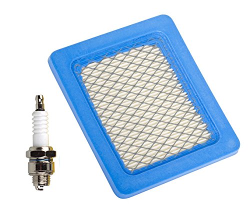 ouyfilters Replacement Air Filter For Briggs & Stratton 491588S 4915885 399959 John Deere pt15853 with Spark Plug Replace 491588 491588S 4915885 399959