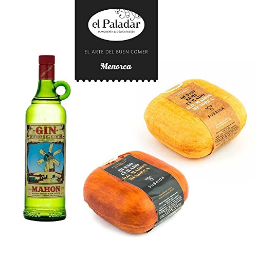 Pack Menorca - Queso Mahón Subaida Semi Mini. Queso Mahón curado Subaida Mini y Gin Xoriguer