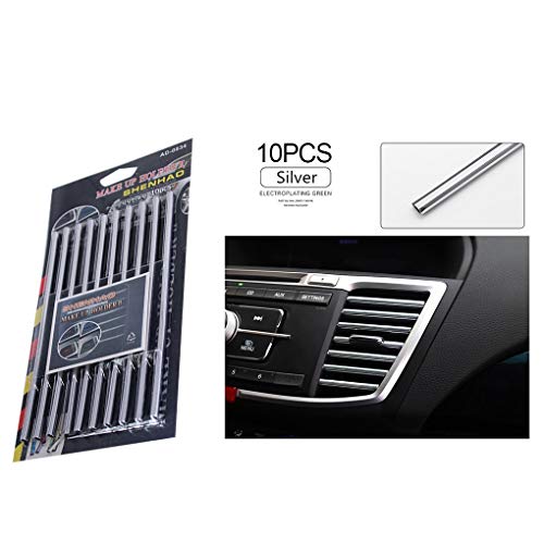 Patpan 10pcs / Set La Forma Universal para Coche acondicionador de Aire de Salida de la decoración Interior U Tiras Salida de Aire Rejilla Decoración