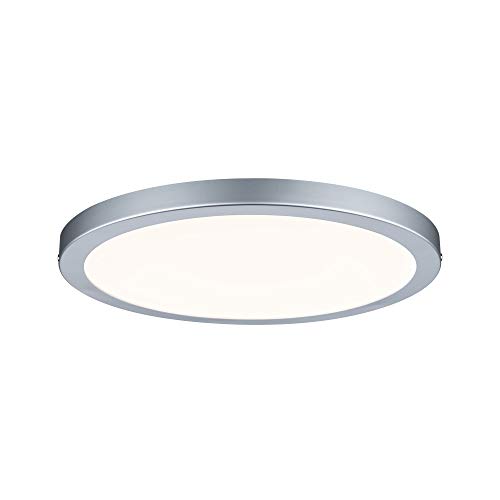 Paulmann 70865 Panel de superficie LED Atria redondo, plafón 22 W luz 2700 K blanco cálido, panel LED, cromo mate, regulable, para montaje en la pared y el techo