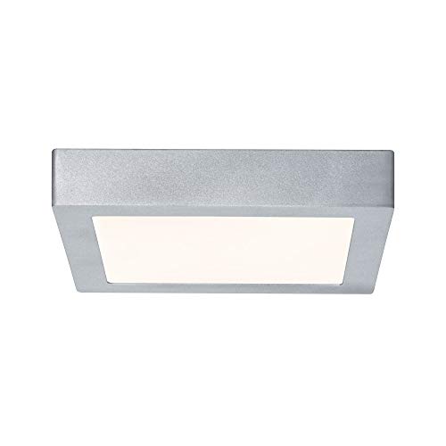 Paulmann Lunar plafón cuadrdo cromo mate de 22.5 x 22.5 cm 15.4W LED Integriert, 15.4 W, 22.5 x 3.8 x 22.5 cm