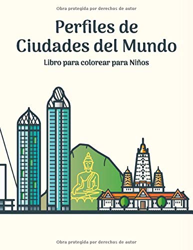 Perfiles de ciudades del mundo libro para colorear para niños