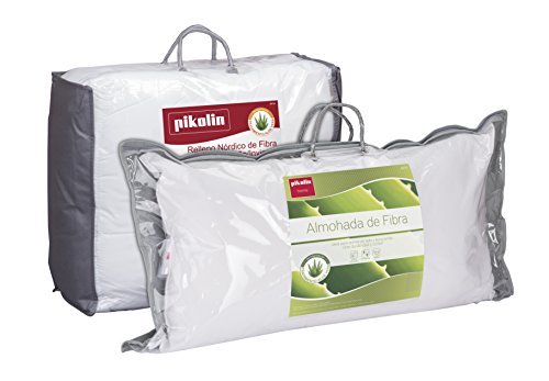 Pikolin Home Aloe vera - Set de descanso y protección para cama de 135 cm con almohada (40 x 135 cm) y relleno nórdico (220 x 220 cm), de fibra