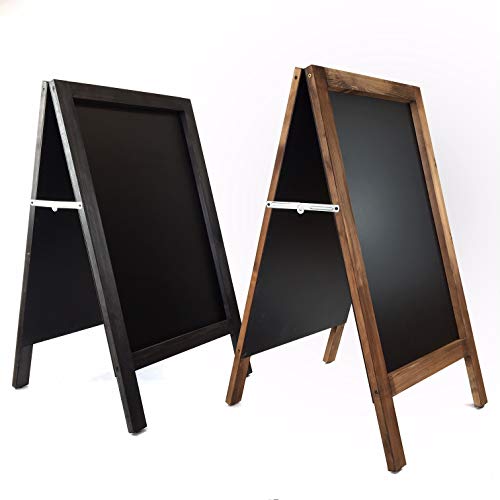 Pizarra caballete negra. Pizarra negra 120 x 60 cm doble cara apta para tizas normales y rotuladores de tiza. Ideal para hostelería, infantil, restaurante, habitación niños, etc. (MARCO NEGRO)