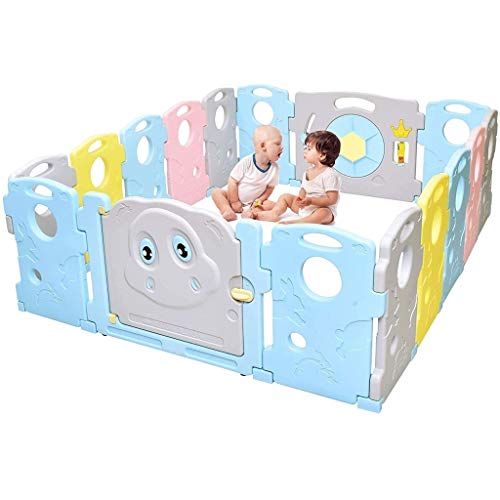 Playpen para bebés infantiles, estera de crawling para bebés, barandilla para niños pequeños, valla de seguridad, centro de actividades de 16 placas para niños, área de juegos segura, juguetes para el