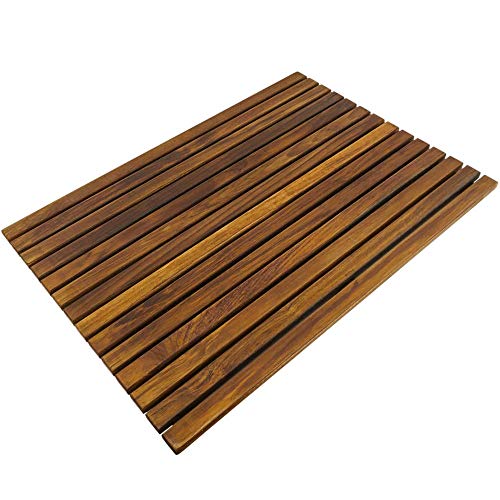 PrimeMatik - Tarima para Ducha y baño Rectangular 70 x 50 cm de Madera de Teca certificada