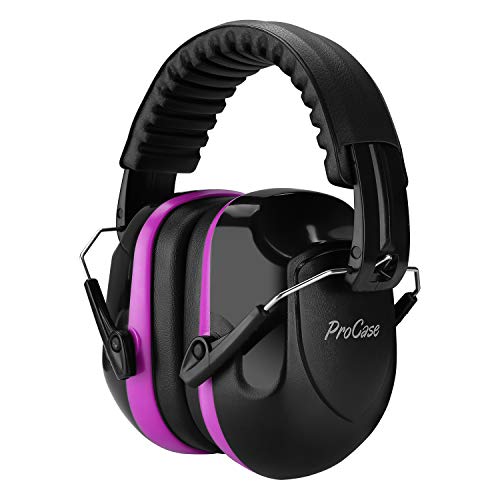 ProCase Casco Antiruido, Protector Auditivo SNR 34 dB Aislante de Ruido Profesional, Casco Insonorizado Protector de Oído para Campo de Disparo, Caza -Violeta