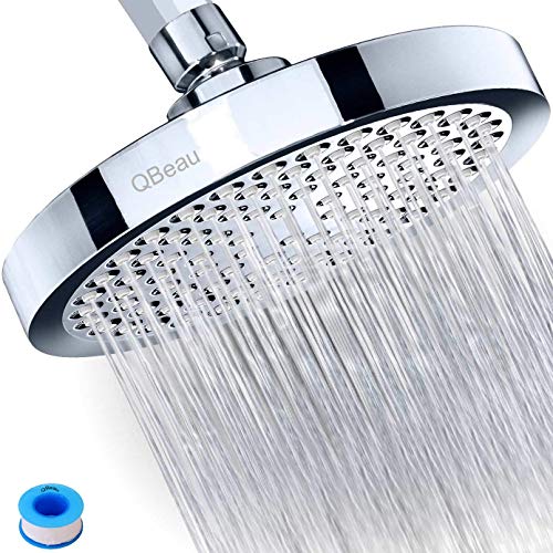 QBeau Ducha/Placa de Ducha,alcachofa de la Ducha Alcachofas fijas para Ducha/Cromo/Ahorro de Agua/Diseño Ultra Ligero/Alta presion para Baño/8 Pulgada Redonda