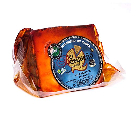 QUESO MADURADO DE CABRA EN PIMENTON PICANTE EL BOSQUEÑO CUÑA 350G APROX