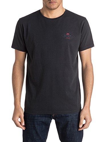 Quiksilver Garment Dye Volcano Camiseta con Pantalla, Hombre, Gris, Medium