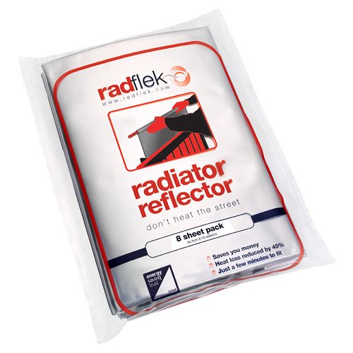 Radflek - Reflectores para radiadores con 8 hojas y 8 tiras adhesivas reflectantes, para 8-16 radiadores