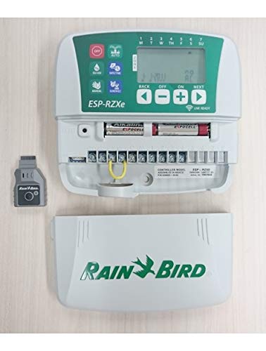 Rain Bird RZXe4i 230 - Programador 230 V 4 Estaciones, Blanco/Verde, 3.90 x 20.1 x 19.9