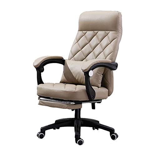 RANRANJJ Office Computer Silla PU High Back Levantamiento Silla giratoria, Levantamiento multifunción con respaldo Pillow Lumbar Silla de computadora Silla de oficina Silla de asiento de oficina Ofici