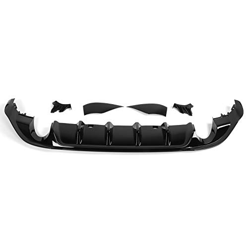 Rear Diffuser Gloss Black for TCR, Rear Bumper Diffuser Valance Kits Lip Spoiler Valance Bumper Diffuser Replacement Fit for MK7.5 Facelift 2017-2020