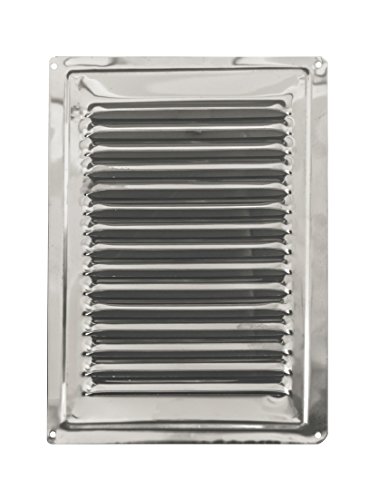 Rejilla de Ventilación de Aire Hecha de Acero Inoxidable No Magnético de Alta Calidad AISI 304, Rejilla de Ventilación Exterior. (18 x 25 cm)