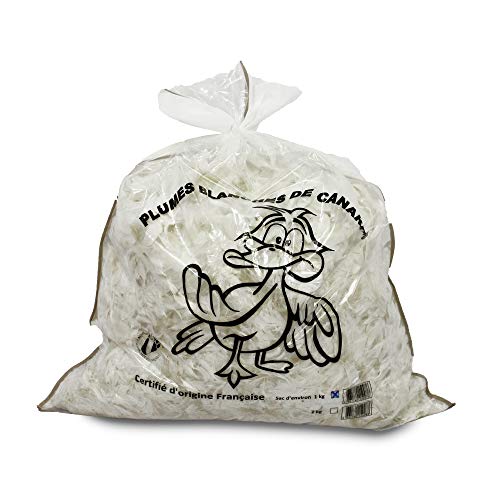 Relleno de plumas de pato (bolsa de 1 kg), blanco