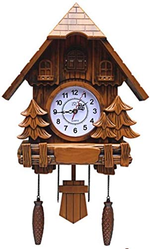 Reloj de Cuco Reloj de Cuco de la Selva Negra Reloj de Cuco de Pared Estilo Chalet con Voz de pájaro Movimiento silencioso Péndulo Carillón de Cuco Decoración del hogar-A Fantastic