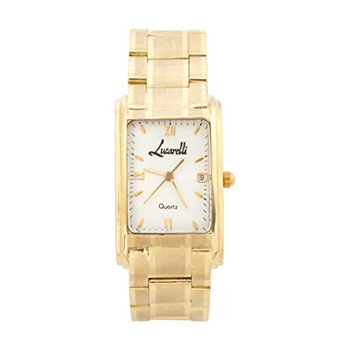 Reloj Oro 18 KILATES Caballero con Dos AÑOS DE Garantia Cierre Oculto - Calendario - Esfera en Color Blanco - Medidas de la Caja del Reloj: 22x36mm