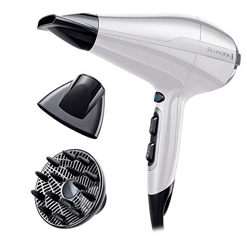 Remington Pro Air AC5913W - Secador de Pelo Profesional, Secador Iónico, Difusor y Concentrador, 2200 W, Ligero y Compacto, Blanco