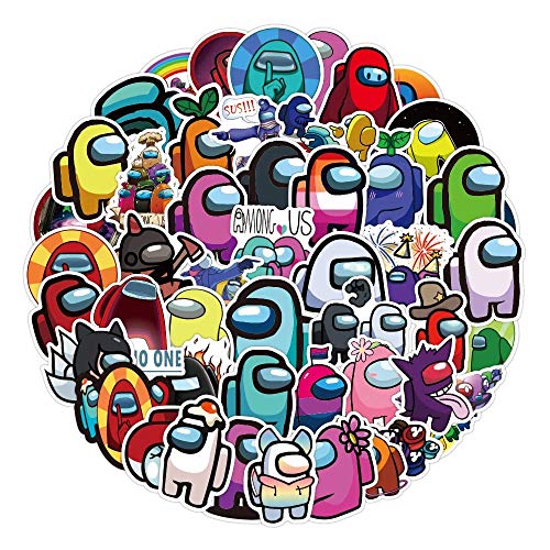 REYOK 100 Pcs Paquete de Pegatinas, Among Us Game Stickers PVC Etiqueta Impermeable Divertido Juego Tema Decoración para Monopatín Nevera Guitarra Laptop Motocicleta Equipaje De Viaje Niños Pegatinas