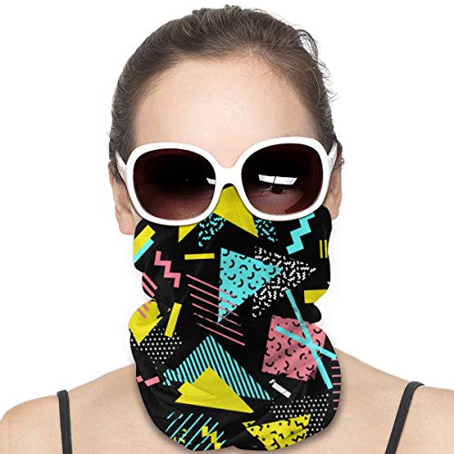 RIPO Multicolor Geométricas Formas Unisex Cobertura Completa Tubo Mascarilla Bandanas Protección UV Cuello Gaiter Headband, UPF 50+ Tela