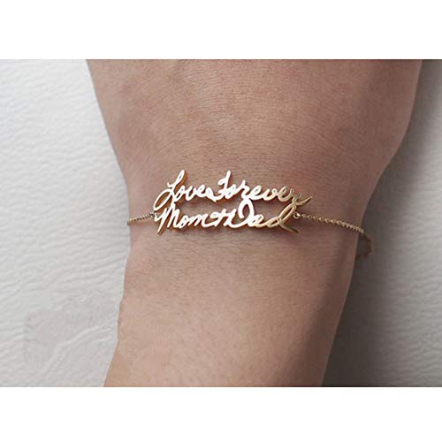 SBKJLPulsera Pulsera De Doble Nombre Color Oro Rosa Personalizado Cualquier Fuente Letras Pareja Pulseras para Niños Mujeres Joyas De Boda