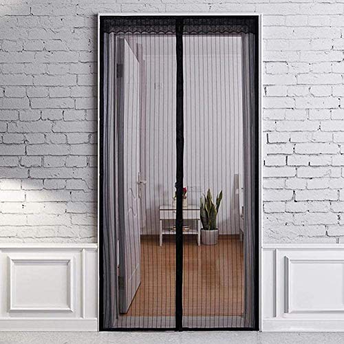 SeeKool Mosquitera Puerta Magnetica, Fácil de instalar sin perforar de arriba a abajo,insectos Mosquito Door Screen Cierre el automática, ideal para Puertas de Salón, Balcón, Corredor,90 x 210cm