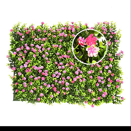 seto artificial con flores faux greenery privacidad pantallas verde seto telón de fondo plástico jardín falsa valla mat panel enrejado decoración de pared por yunhigh