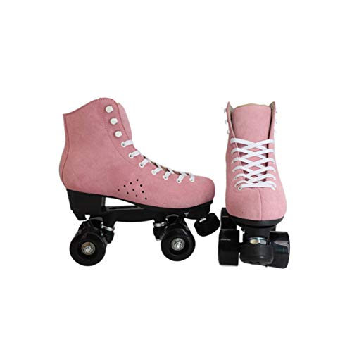 SHHAN Patines De Patinaje De Cuatro Ruedas PU De Cuero De La PU De Las Mujeres Patines De Rodillos para Mujer para Principiantes para Jóvenes Adultos,38