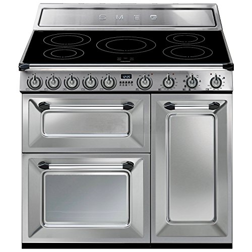 Smeg TR93IX - Cocina (Cocina independiente, Acero inoxidable, Giratorio, Electrónico, Con placa de inducción, Pequeño)