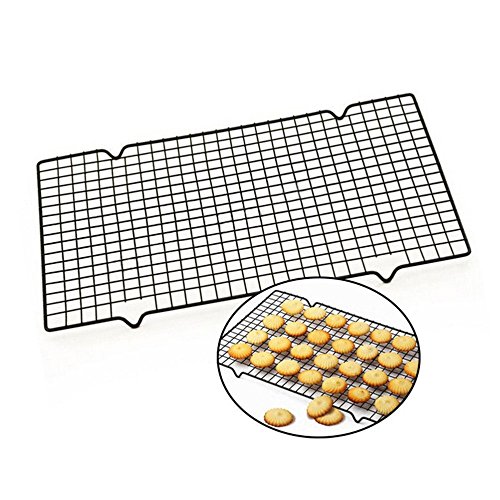 SODIAL 1 Pieza de Estante de enfriamiento Antiadherente de Acero Carbono Rejilla de enfriamiento Bandeja de Hornear para Bizcocho Galleta Pie Pan Tarta