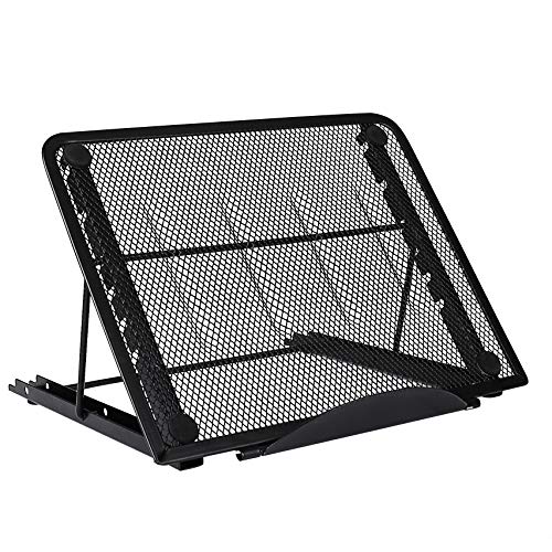 Soporte de Portátil Ergonomic Ventilado Acero Inoxidable Adjustable Laptop Stand para Macbook DELL XPS HP Negro